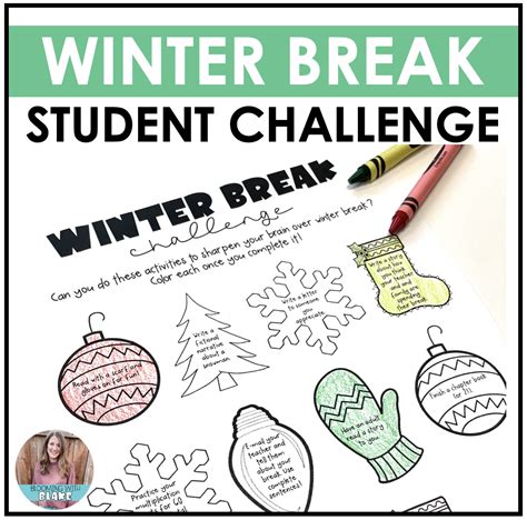 Christmas And Winter Break Activities Challenge With Reading Writing Math Made By Teachers