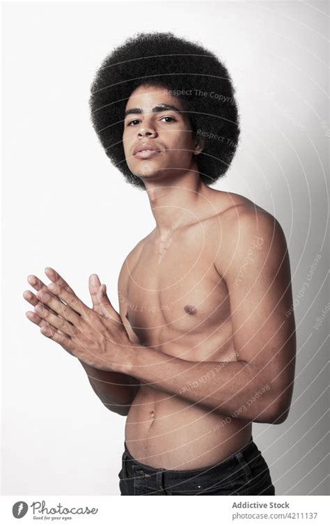 Masculine African American Model With Naked Torso A Royalty Free