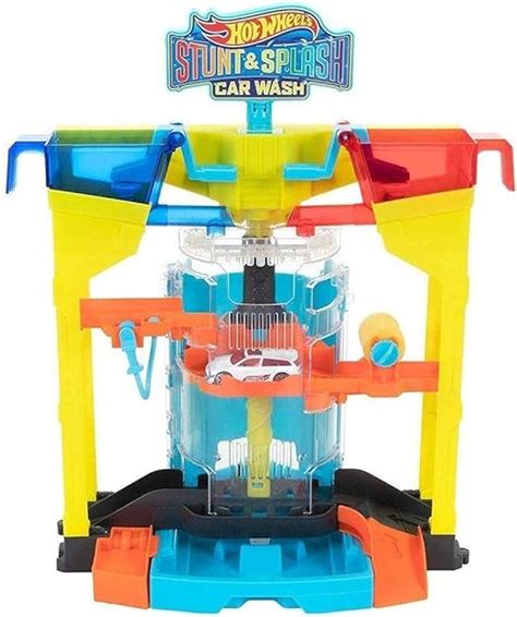 Amazon Hot Wheels Mattel Stunt Splash Car Wash Playset Toys Games