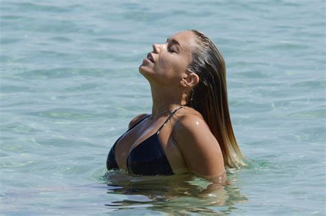 Sylvie Meis Hot In Black Bikini On The Beach In Mykonos August