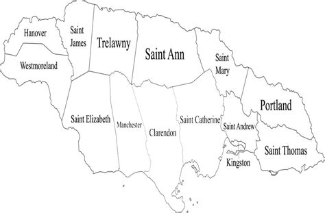 Printable Jamaica Map With Counties Free Download And Print For You