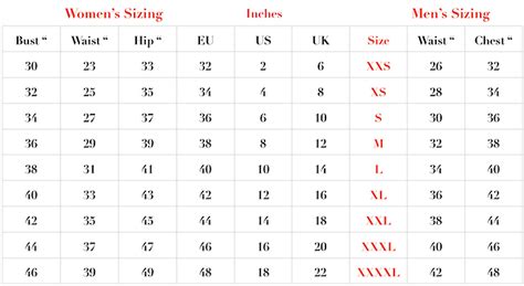 Size Chart Catalyst Latex Real Clothes In Rubber