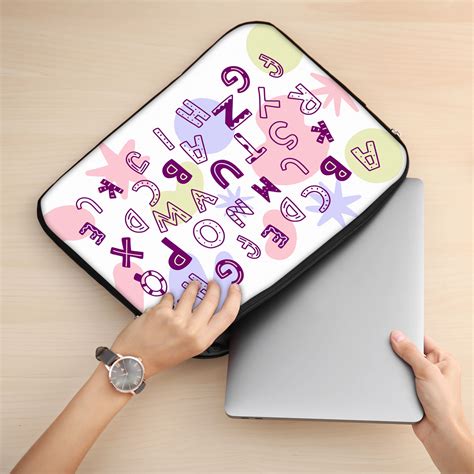 infidu laptop sleeve kids pattern alphabet laptop sleeves  light