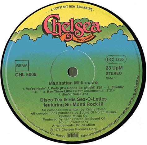 Disco Tex His Sex O Lettes Featuring Sir Monti Rock III Manhattan