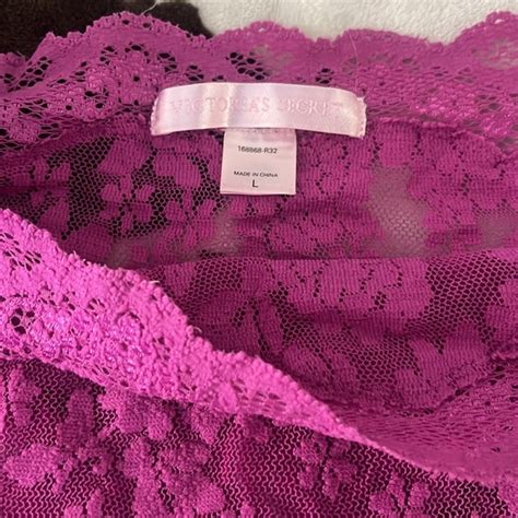 Victoria S Secret Intimates Sleepwear Victorias Secret Lace Lingerie L Long Sleeve Chemise