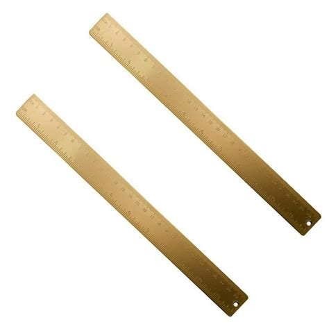 inchescm brass measuring rulers dual scales drawing ruler