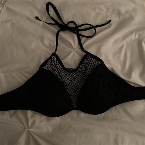 High Neck Push Up Black Bikini Top Only Worn A Few Depop