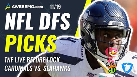 Nfl Dfs Lineups Thursday Night Football Showdown Seahawks Vs Cardinals