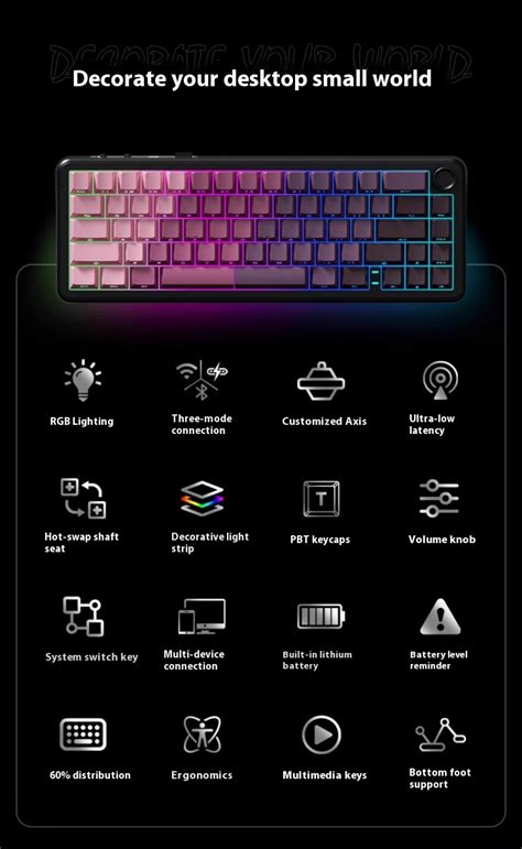 Weikav Wk Wireless Mechanical Keyboard Hot Swappable Rgb Gasket Custom Gaming Keyboard