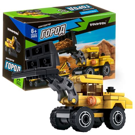 Конструктор Bondibon / 3 в 1 / Город / Экскаватор / 69 деталей ...
