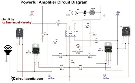 Volt Audio Amplifier Circuit Diagram Using Ic Circuit Ampl