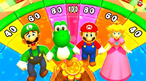 Mario Party The Top 100 All Minigames Part 1 Mario Vs Yoshi Vs Peach Vs Luigi Youtube