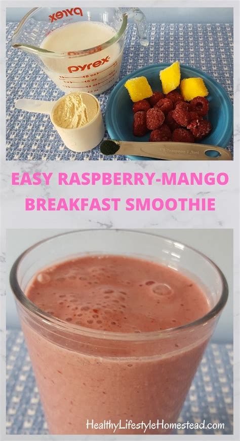 Easy Raspberry Mango Breakfast Smoothie Recipe Healthy Lifestyle