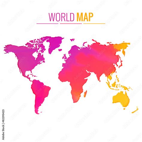 Colorful World Map Vector Design Stock Vector Adobe Stock