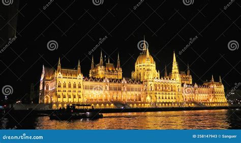 Night in Budapest Along the Danube River Stock Image - Image of palace ...