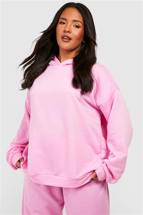 Pink Plus Basic Oversized Hoodie Boohoo Uk