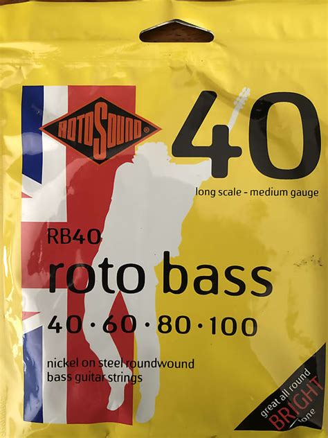 Rotosound Rotosound Rb40 Nickel On Steel Bass Strings 40 100 Reverb