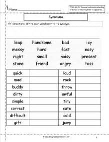 Synonym And Antonym Worksheet Grade