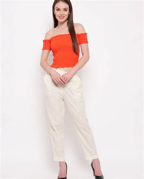 Buy Womens Orange Crop Top For Women Orange Online At Bewakoof