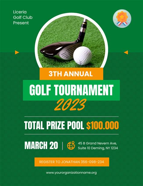 Annual Golf Tournament Flyer Template Venngage