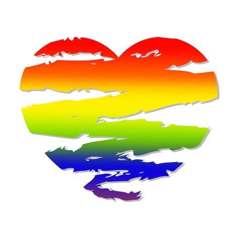 Cor da bandeira lgbt do coração do arco íris símbolo da tolerância da comunidade gay lésbica