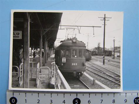 【やや傷や汚れあり】j45 写真 古写真 鉄道 電車 鉄道写真 奈良電鉄 No303 宇治行 昭和33年11月3日 京都駅 の落札情報