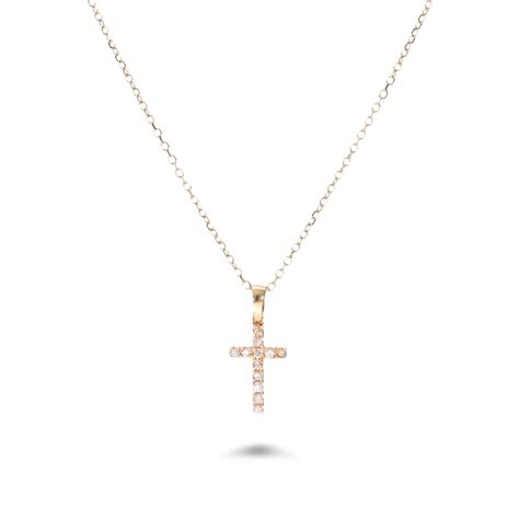 Collana In Oro Con Croce Di Diamanti Ct 0 06 ORO CO Luxury Zone