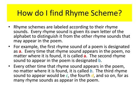 Ppt Rhyme Scheme Powerpoint Presentation Free Download Id2452945