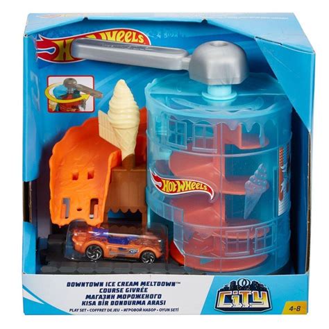Hot Wheels Pista Loja CITY FMY Conjunto Playset Dowtown Carrinhos Coleção Brinquedo Presente