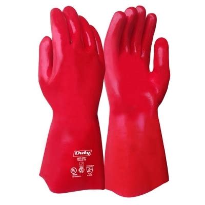 Guante Pvc Rojo Cm Semi Pesado Duty Duty