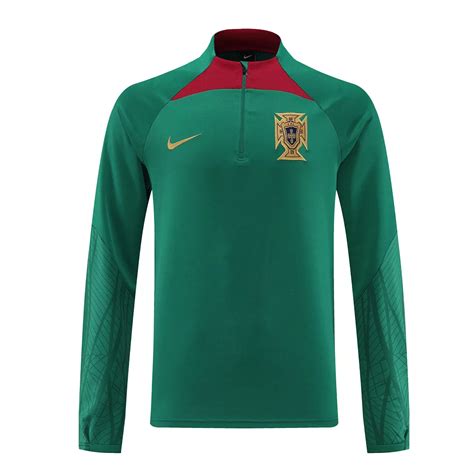 Portugal 1 4 Zip Tracksuit 2022 Green Gogoalshop