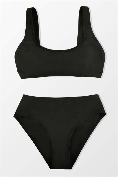 Scoop Neck Bralette Classic Mid Rise Bikini Set