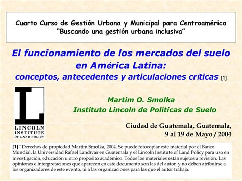 PPT El funcionamiento de los mercados del suelo en Am é rica Latina conceptos antecedentes y