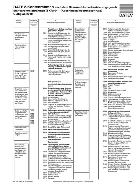 DATEV-Kontenrahmen SKR 04 | PDF