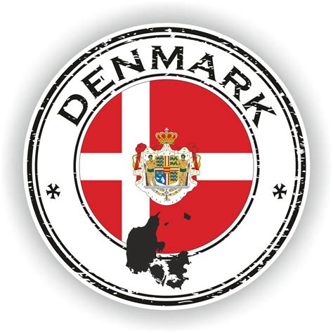 Denmark Seal Sticker Round Flag For Laptop Book Fridge Guitar