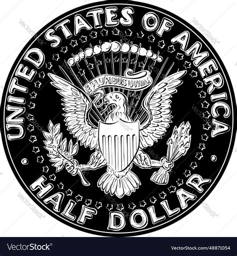 United states coin half dollar Royalty Free Vector Image