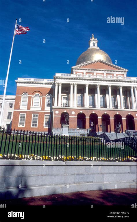 massachusetts state capitol building  boston stock photo alamy