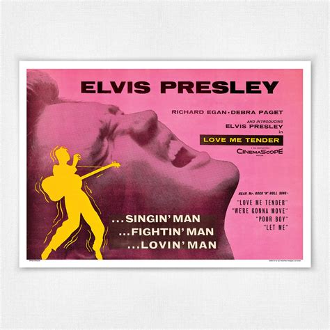 Elvis Presley Love Me Tender Film Poster 1956 Pink