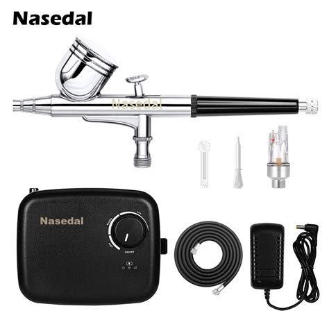 Nasedal Dual Action Airbrush Compressor Kit Battery Powered