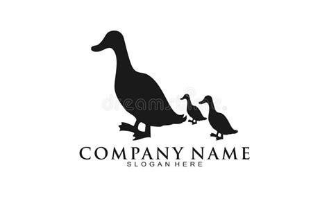 Duck Family Silhouette Vector Logo Stock Vector - Illustration of wing, elegant: 283681888