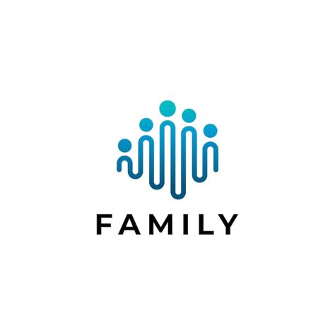 Premium Vector | Modern family logo with continuous line style