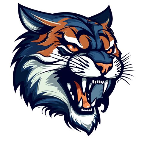 Majestic wildcat mascot logo vector illustration with isolated ...