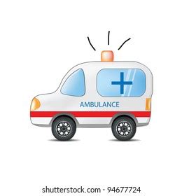 Funny Cartoon Ambulance Stock Illustration 94677724