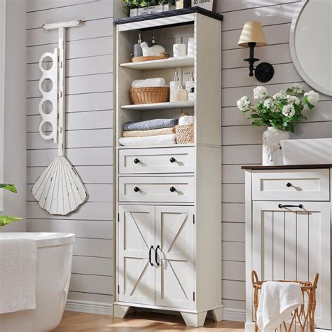 Amazon OKD Bathroom Storage Cabinet Farmhouse Storage Cabinet