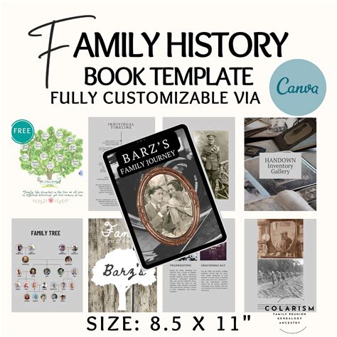 Family Ancestry Editable Book Template Family History Record Book