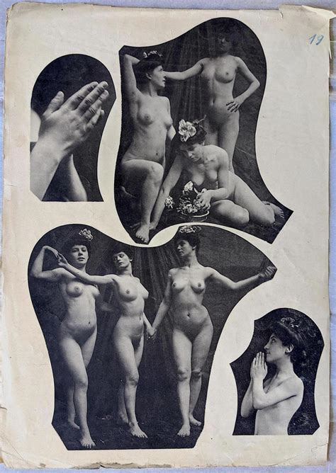 Lot Antique Large Lithograph Academic Nude France S