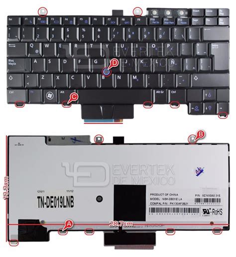 Teclado Español la Dell Latitude E5410 E5510 E6400 Backlig 635 00