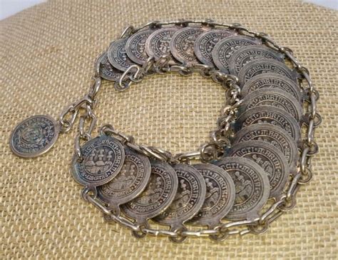 Vintage Coin Bracelet Republica Di S Marino Libertas Souvenir Estate