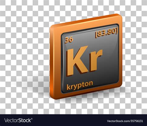 Krypton Chemical Element Symbol Royalty Free Vector Image