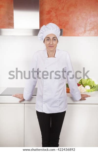 Portrait Brunette Chef Woman Professional Jacket Stock Photo 422436892 Shutterstock